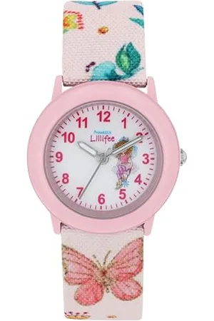 Prinzessin Lillifee Armbanduhr Mädchen Kinder Quarzuhr Analog, mit Textil Armband, 3 bar Wasserdicht, Kommt in Uhren Geschenk Box