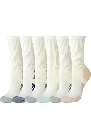 Amazon Damen Bequeme Crew-Sportsocken Aus Gepolsterter, Atmungsaktiver Funktionsbaumwolle, 6 Paar, , 36-39.5