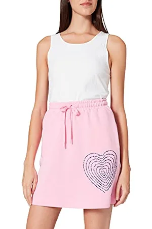 Moschino Damen Mini with Side Pockets and Elasticized Waist Skirt, PINK, 46