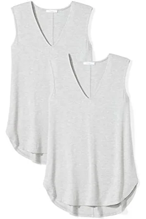 Amazon Damen Tank-Top aus Jersey mit V-Ausschnitt, Reguläre Passform (Früher Daily Ritual), , L