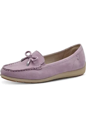 Tamaris Comfort Damen Mokassins aus Leder mit Schleife, Lila , 37 EU
