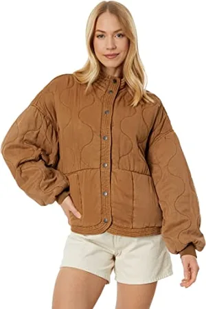 BLANK NYC Damen Luxus Bekleidung Tencel Drop Shoulder Steppjacke, Chai Tee, S