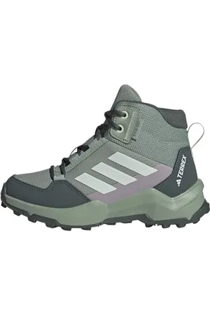 adidas Unisex Kinder Terrex AX4R MID RAIN.RDY Hiking Shoes Wanderschuhe, Silver Green/Linen Green/preloved fig