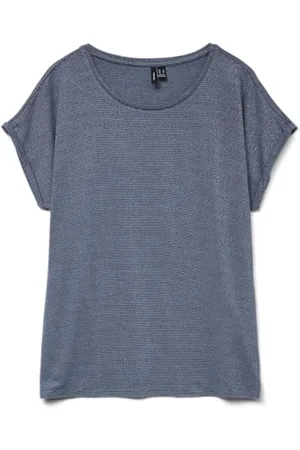 VERO MODA Vmlava Glitter Ss Top Stripe Ga JRS Noos