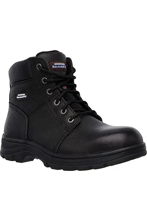 Skechers Herren Workshire Kampfstiefel, Black Embossed Leather, 48.5 EU