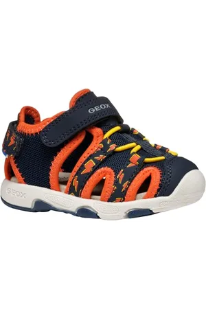 Geox Baby-Jungen Multy Boy B Sandal, Navy/Orange, 24 EU