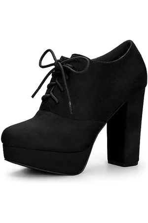 Allegra K Damen-Schnürstiefel mit klobiger Ferse und Plateausohle 40