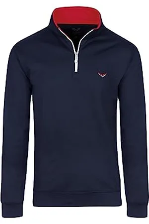 Trigema Herren Sweatshirt mit Kragen und Reißverschluss