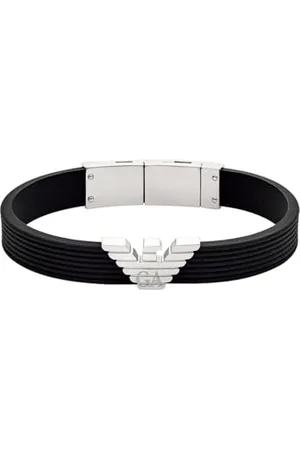 Emporio Armani Herrenarmband aus Leder oder Edelstahl mit Karabiner-, Schieber- oder Druckknopfverschluss