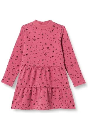 QS by s.Oliver Mädchen 2137390 Sweatkleid mit Allover Print, pink, 92