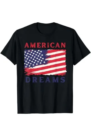 American Dreams Blau Rot Minimalist Professional T-Shirt