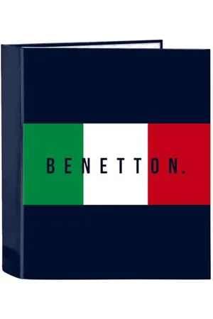 Safta Benetton Flag - Ringordner mit 4 Ringen, ideal für Kinder verschiedener Altersgruppen, bequem und vielseitig, Qualität und Widerstandsfähigkeit, 27 x 6 x 33 cm, , M, Lässig