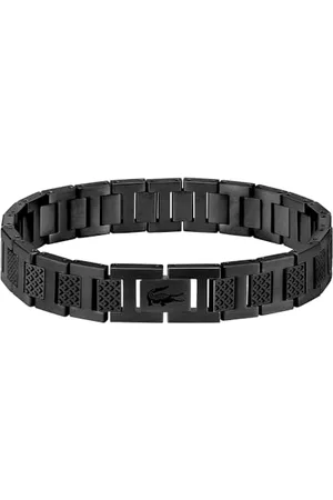 Lacoste Gliederarmband für Herren Kollektion METROPOLE in Schwarzem Edelstahl Verziert mit Petit-Piqué-Muster - 2040119