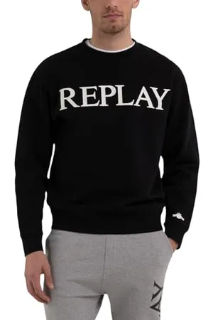 Replay Herren Sweatshirt 100% Baumwolle, (Schwarz), S