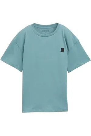TOM TAILOR Denim T-Shirt mit Muster, Dark Blueberry White Space dye, M