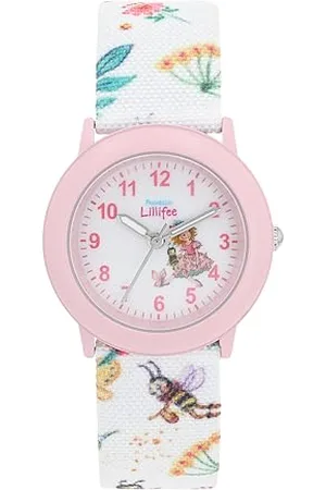 Prinzessin Lillifee Armbanduhr Mädchen Kinder Quarzuhr Analog, mit Textil Armband, Rosa, 3 bar Wasserdicht, Kommt in Uhren Geschenk Box, 2037724