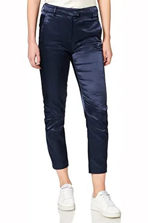 Moschino Womens Chino Trousers with golden Love Application Pants, Blue, 46