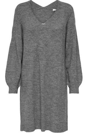 JACQUELINE DE YONG JdY Damen Jdy elanora L/S V-hals kjole Knt Noos Kleid, , S EU