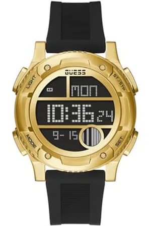 Guess Herren analog Quarz Uhr mit Silikon Armband GW0272G2