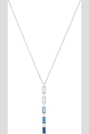 QS by s.Oliver Y-Collier 925 Sterling Silber Damen Halsschmuck, mit Zirkonia synth., 42+3 cm, , Kommt in Schmuck Geschenk Box, 2031402