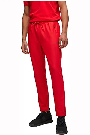 HUGO BOSS Herren Hicon Active 1 Regular-Fit Jogginghose mit dekorativem reflektierendem Muster Rot L