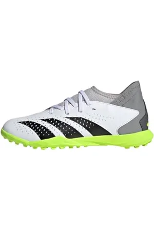 adidas Predator Accuracy.3 Turf Boots Fußballschuhe, Cloud White/Core Black/Lucid Lemon, 35 EU