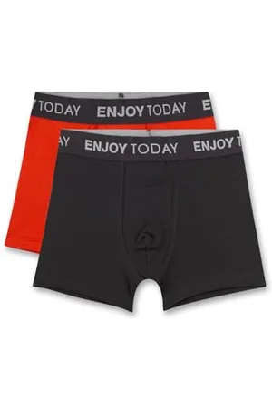 QS by s.Oliver Jungen Unterhose Grün | Hochwertige und Bequeme Unterhose für Jungen aus Baumwoll-Mix. Shorts mit Webbund und Wording | Inhalt: 2er Set Unterwäsche für Jungen
