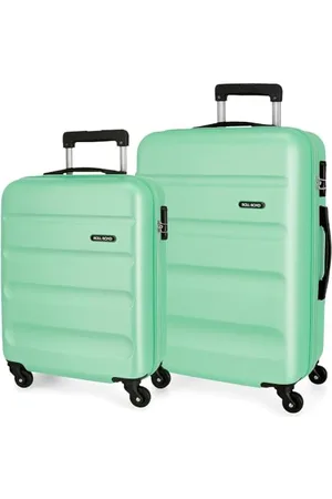 Roll Road Flex Kofferset, Grün, 55/65 cm, ABS, seitlicher Kombinationsverschluss, 91 l, 5,74 kg, 4 Räder, Handgepäck, grün, Talla única, Koffer-Set