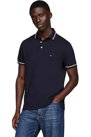 Tommy Hilfiger Herren Tipped Slim FIT Polo MW0MW37346 S/S Poloshirt, , L