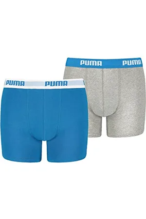 PUMA Herren Basic Boxer 2p Flat-sheets, 417 - Blue/Grey, 164 EU