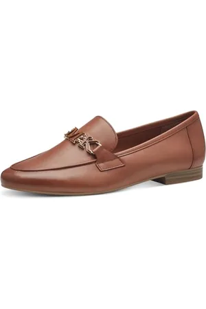 Marco Tozzi By Guido Maria Kretschmer Damen Loafer mit Absatz aus Leder Elegant, Braun , 37 EU