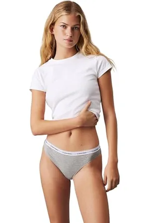 Calvin Klein Damen 5er Pack Slips Bikini Form Low-Rise Unterwäsche, Grymrn/Gry Htr/PLN Air/Tropsphr/Ink (Mehrfarbig), XL