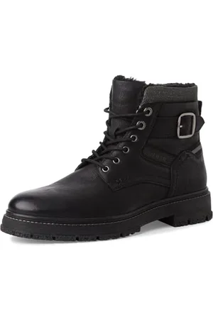 QS by s.Oliver Herren Stiefel zum Schnüren aus Leder Gefüttert, (Black), 41 EU