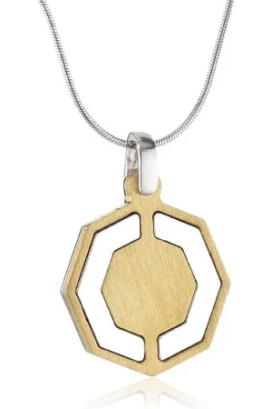 ORPHELIA Jewelry Unisex-Halskette mit Anhänger 925 Sterling Silber Zweifarbig 42cm ZK-2635