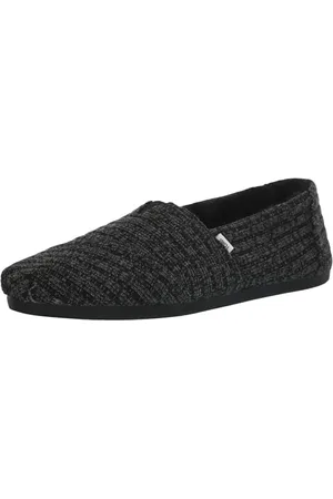 TOMS Damen Alpargata Cloudbound Flacher Slipper, Schwarzes Rippstrick-Kunstfell, 42 EU
