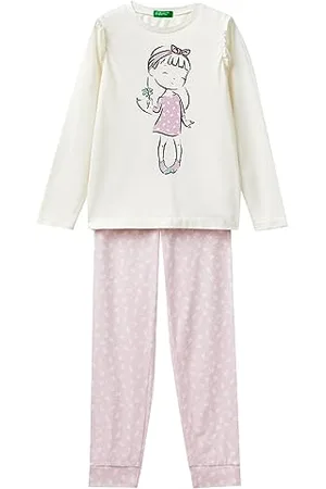 Benetton Mädchen Pig(Maglia+Pant) 3Y5E0P04U Pyjamaset, , S