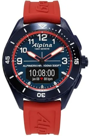 Alpina Herren Analog-Digital Quarz Uhr mit Gummi Armband AL-284LNRW5NAQ6