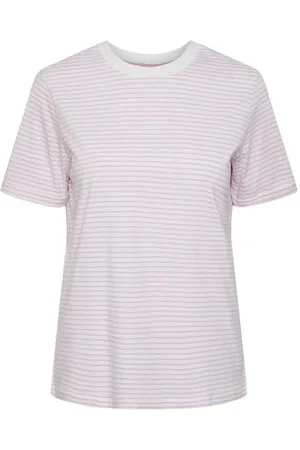 Pieces® Damen Pcria Ss Fold Up Tee Stripes Noos Bc, ,M