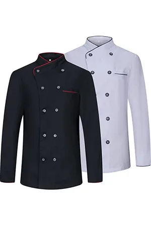 MISEMIYA Damen Pack Packung mit 2 Stück-Kochjacke MZ-2-844, Mehrfarbig, XXXL (2er