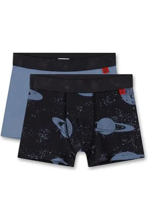 Sanetta Jungen-Hipshorts (Doppelpack) Dunkelgrau & Blau | Hochwertige und nachhaltige Unterhose für Jungen aus Bio-Baumwolle. Inhalt: 2er Set Unterwäsche für Jungen 092