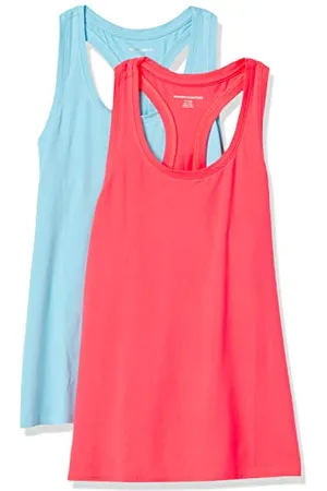 Amazon Damen Leichtes Racerback-Tanktop Aus Schnelltrocknendem Funktionsstretch (Auch In Plus Size Erhältlich), 2er-Pack, , XXL