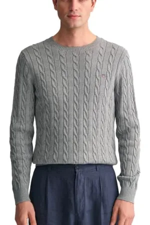 GANT Herren Cotton Cable C-neck Pullover, , L EU
