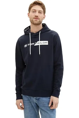 TOM TAILOR Herren Hoodie Sweatshirt mit Logo-Print, , M