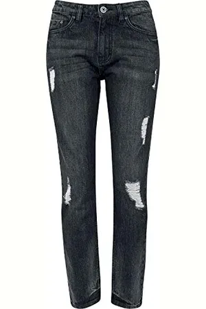 Urban classics Damen TB1540-Ladies Boyfriend Denim Pants Hose, Schwarz ( 709), W28/L30 (Herstellergröße: 28)