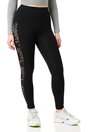 Urban classics Damen Ladies Lace Striped Yoga-Hose Leggings, , W(Herstellergröße: L)