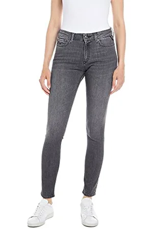 Replay Damen Jeans Luzien Skinny-Fit mit Power Stretch, Dark Grey 097 (Grau), 32W / 30L