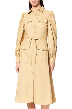 NA-KD Damen Midikleid mit Puffärmeln Lässiges Kleid, , 44 EU