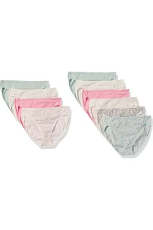 Amazon Damen Slip aus Baumwolle mit hohem Beinschnitt (in Übergröße erhältlich), 10er-Pack, , 46