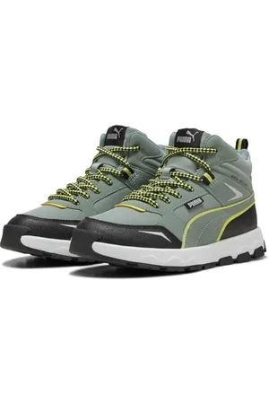 PUMA Evolve Trail PS Sneaker, Green Moon-Lemon Sherbert Black, 33 EU