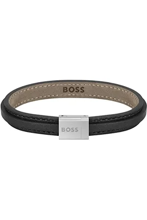 HUGO BOSS Jewelry Lederarmband für Herren Kollektion GROVER Schwarz - 1580328S